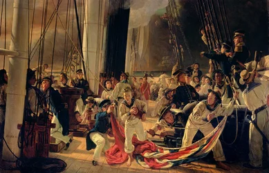 Auf dem Deck während einer Seeschlacht, 1855